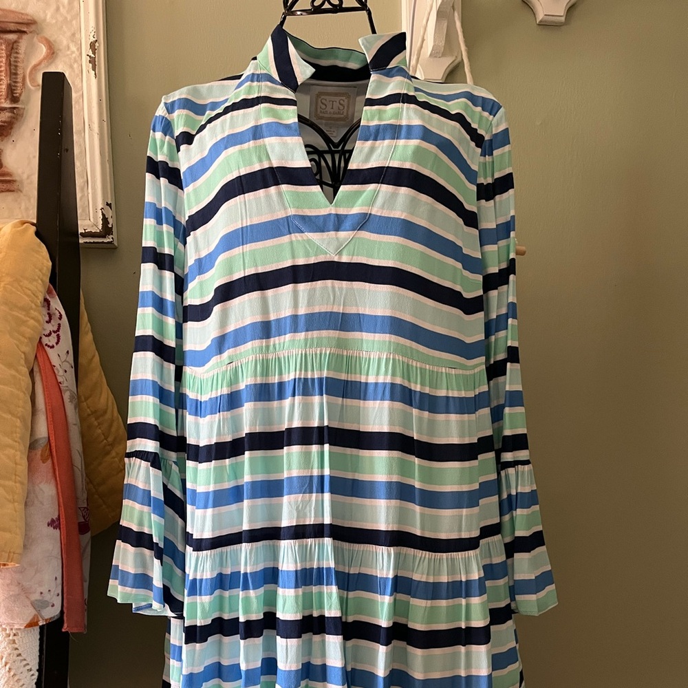 “Sail to Sable” Striped Dress with Multiple Layers